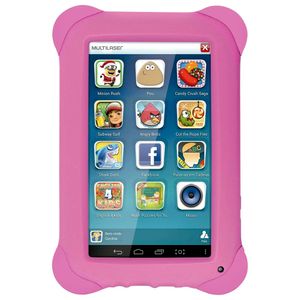 Tablet Kid Pad Rosa Android Tela 7 Pol, Wifi Memória 8Gb Quad Core Multilaser - NB195