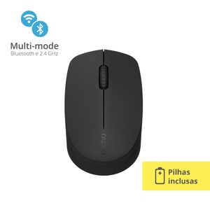 Mouse Rapoo Bluetooth + 2.4 ghz Black s/ Fio Pilha Inclusa - RA009