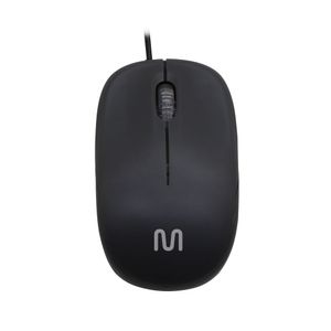 Mouse Com Fio Mid 1200dpi Conexão Usb Cabo de 120cm 3 Botões Textura Fosca Preto - MO255