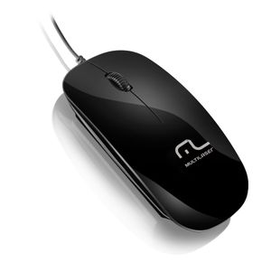 Mouse Multilaser Colors Slim Black Piano Usb - MO166