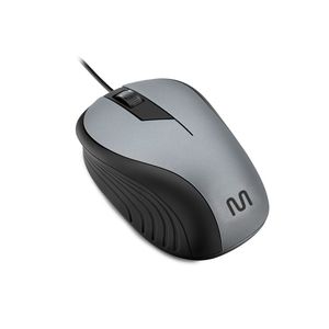 Mouse Com Fio Wave Conexão Usb 1200dpi Cabo de 130cm 3 Botões Textura Emborrachada Cinza - MO225