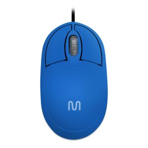 Mouse Com Fio Classic Conexão USB 1200dpi Cabo de 120cm 3 Botões Azul - MO305