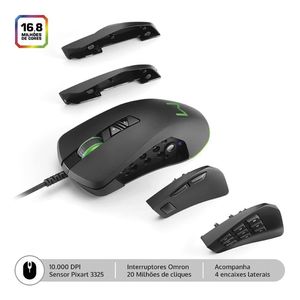Mouse Gamer Warrior Moray RGB 10000DPI Personalizável - MO278