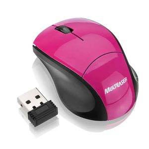 Mouse Multilaser Sem Fio 2,4 Ghz Nano Usb 1000Dpi Rosa - MO151