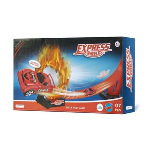 Pista de Corrida Fast Lane Express Wheels com 1 Carrinho Multikids - BR1020