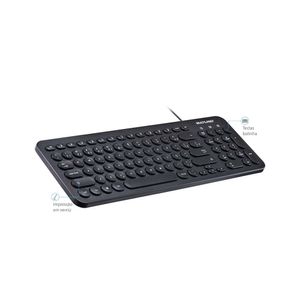 Teclado Com Fio Compact Multimídia Cabo de 130cm Teclas Redondas Conexão USB Preto - TC234