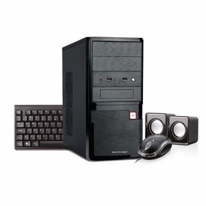 Computador Multilaser Intel Celeron 4GB RAM 500GB HD Linux Preto Com Teclado/Mouse/Caixa de Som - DT024