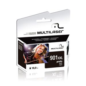 Cartucho Jato Compatível C/ Hp Mod,901 Preto Multilaser - CO340