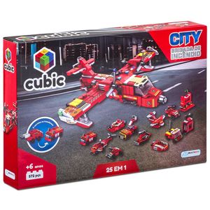 Blocos de Montar Cubic 25 em 1 Brigada de Incêndio 572 Peças Multikids - BR1614