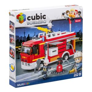 Blocos de Montar Cubic Caminhão de Bombeiro com Hidrante 343 Peças Multikids - BR1199
