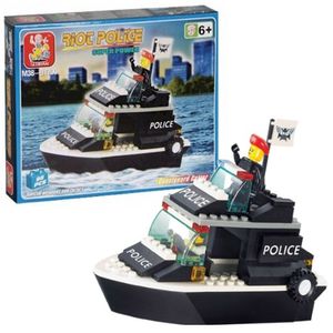 Blocos de Montar Policia Guarda Costeira 98 Peças Indicado para +6 Anos Material Plástico Colorido Multikids - BR833