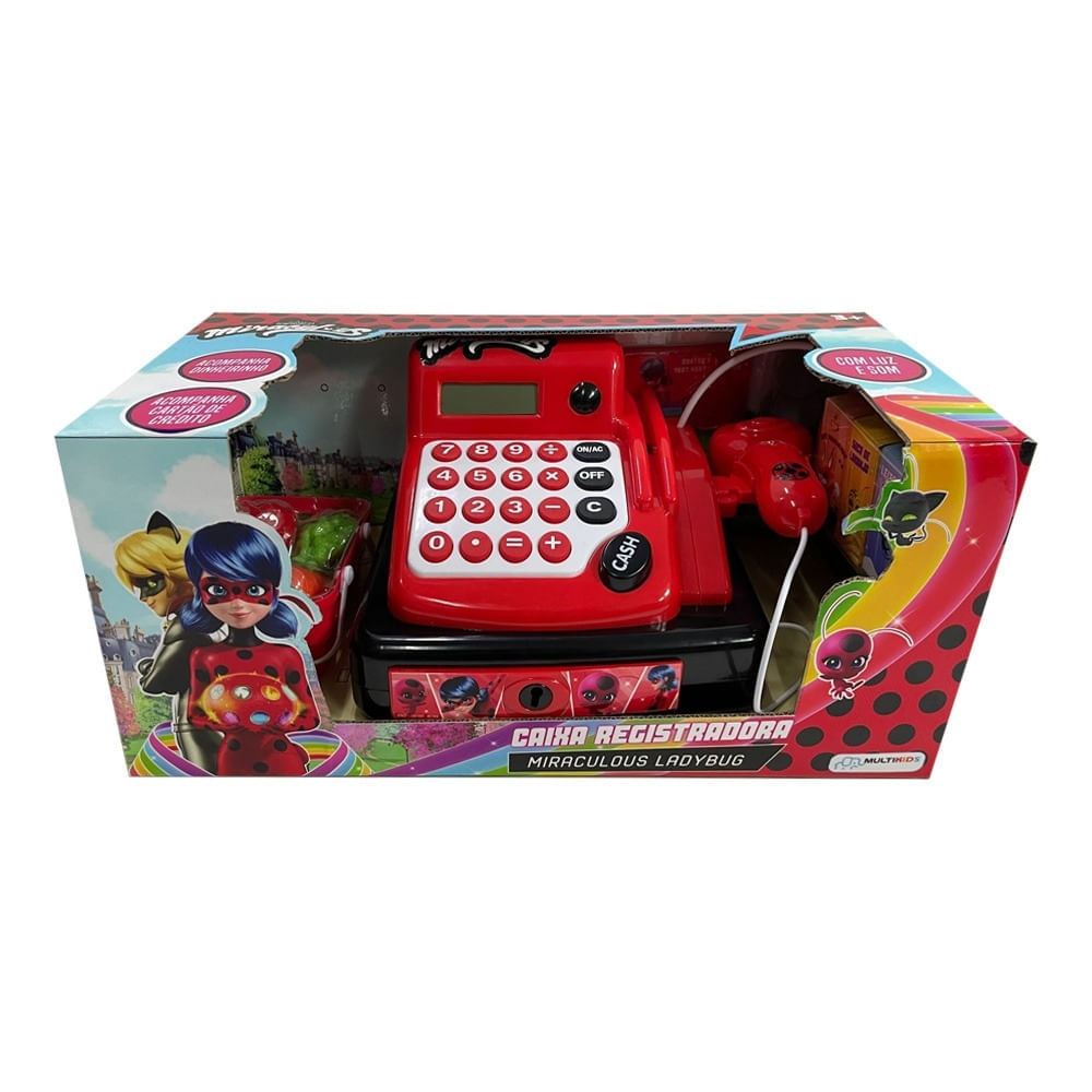 Caixa Registradora Miraculous Ladybug com Luz e Som Multikids