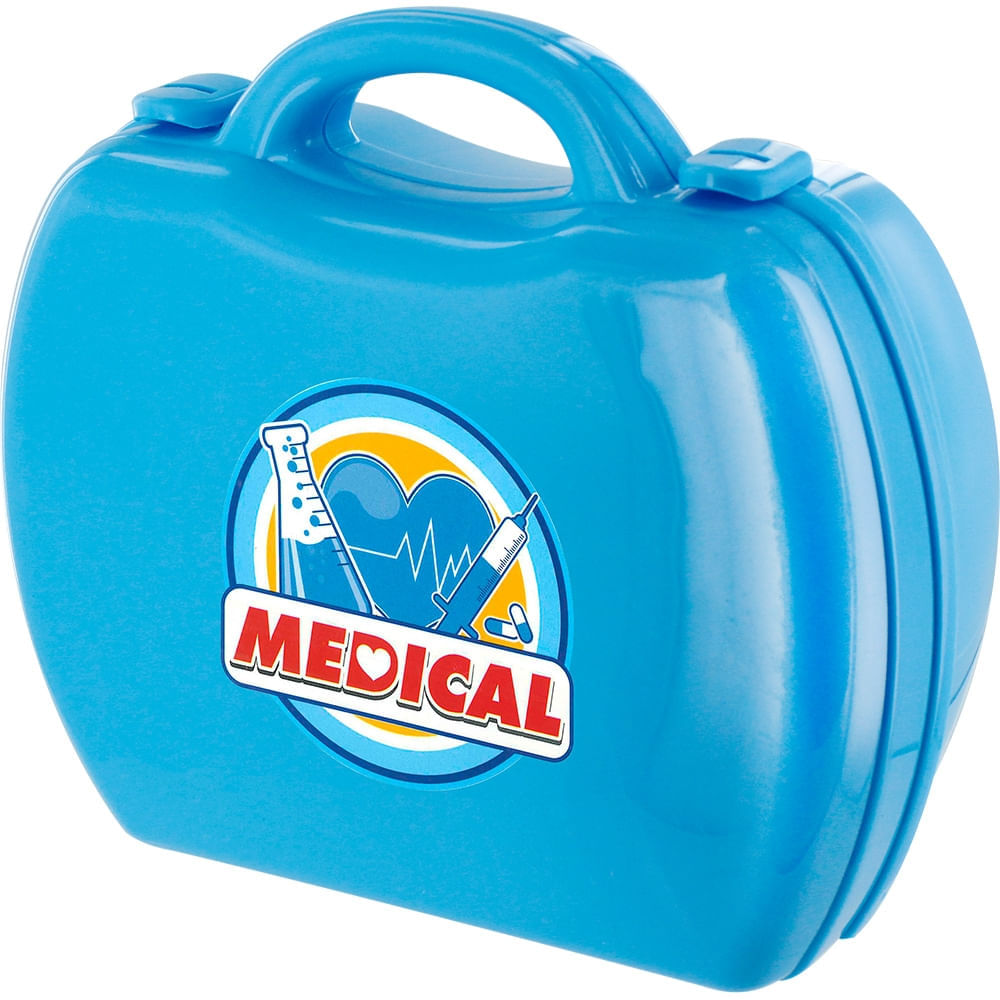 MACOグッツ セット Maleta Workshop Jr Médico com 16 Itens Azul Multikids - BR774