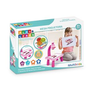 Mesa Projetora Para Desenhar Rosa Play e Learn Multikids - BR1601