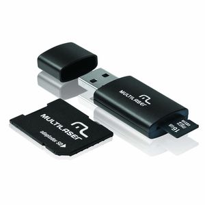 Adaptador 3x1 SD + Pen drive + Cartão De Memória Classe 10 16GB Preto Multi - MC112