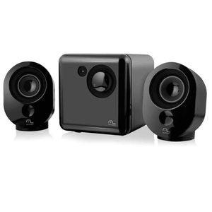 Caixas de Som 2.1 Com Subwoofer 15w RMS Alimentação USB Conexão P2 Controle de Volume e Graves Grafite - SP166