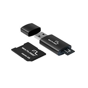 Kit 3 em 1 Pendrive + Adaptador SD + Cartão De Memória Classe 4 com Trava de Segurança 32GB Preto Multilaser - MC060