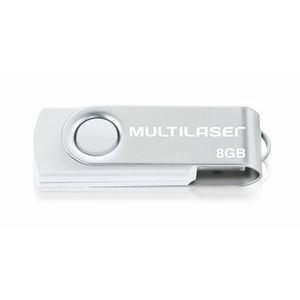 Pen Drive Twist 8GB USB Leitura 10MB/s e Gravação 3MB/s Branco Multilaser - PD887