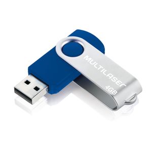 Pen Drive Twist 4GB USB Leitura 10MB/s e Gravação 3MB/s Azul Multilaser - PD786