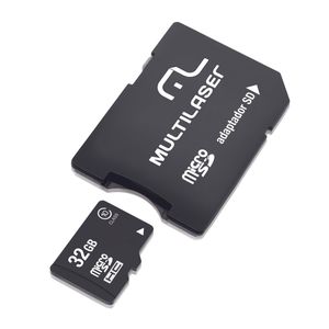 Adaptador 2 em 1 SD + Cartão De Memória Classe 10 32GB Preto Multilaser - MC111