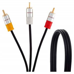 Cabo Composto Multilaser Av 1,8M - 3 Rca X 3 Rca Preto - WI294