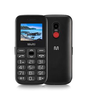 Celular Multilaser Vita Dual Chip com Botão SOS + Rádio FM + MP3 + Bluetooth + Câmera - Preto - P9120