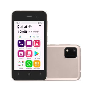 Smartphone Conecta Lite 32GB 3G Wi-Fi Tela 4 pol. Dual Chip 1GB RAM Android 10 (Go edition) Processador Quad Core Gold - OB056