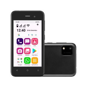 Smartphone Conecta Lite 32GB 3G Wi-Fi Tela 4 pol. Dual Chip 1GB RAM Android 10 (Go edition) Processador Quad Core Preto - OB055