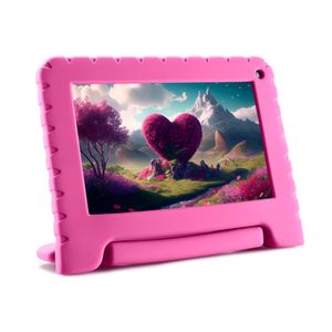 Tablet Multi Kid Pad com Controle Parental 2GB RAM + 32GB + Tela 7 pol + Android 13 (Go edition) + Processador Quad Rosa - NB393