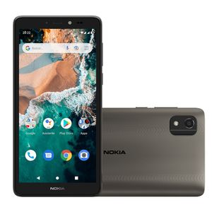 Smartphone Nokia C2 2nd Edition 4G 32 GB Tela 5,7" Câmera com IA Android  + Capa/Película/Fone/Carregador - Cinza - NK085