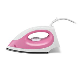 Ferro de Passar Roupa a Seco 220V-1200W Base Antiaderente, Seletor de Temperatura e Luz Piloto Led Branco/Rosa Multilaser - HO017