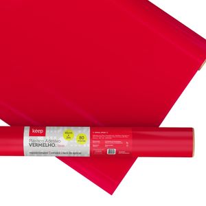 Plástico Adesivo Vermelho 0.05mm PVC 45cm x 2m Keep - EI066