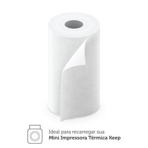 Papel Térmico Branco 3 Rolos p/ Mini Impressora 57x30mm Keep - KP002