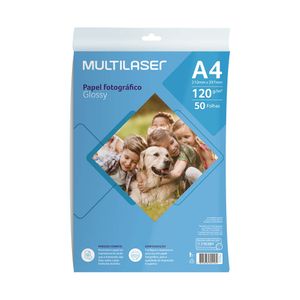 Papel Fotográfico Glossy A4 120g 50 Folhas - PE035