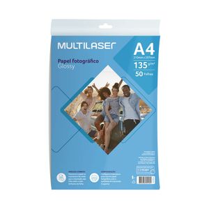 Papel Fotográfico Glossy A4 135g 50 Folhas - PE037