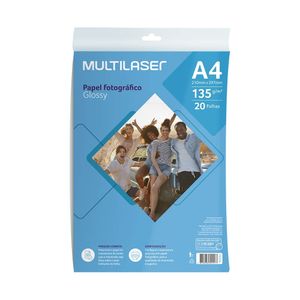 Papel Fotográfico Glossy A4 135g 20 Folhas Multi - PE036