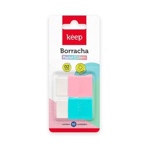 Borrachas Cor Pastel com Cinta Blister c/ 2 Uni. Keep - EI130