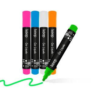 Giz Líquido 4.5mm com 5 Cores Keep - MR052