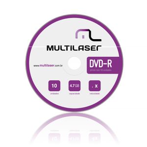 Midia Dvd+R Velocidade 8X Com 100 Unidades Em Pacote Shrink Multilaser - DV008