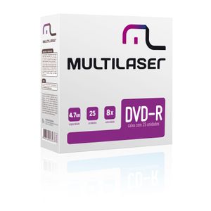 Mídia Multilaser Dvd-R Vel, 08X - 25 Un, Envelope Fino Em Caixa - DV042