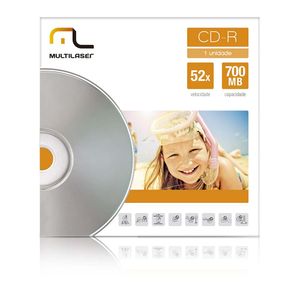 Mídia CD-R Velocidade 52X Unitário Em Envelope Multilaser - CD006