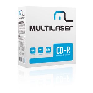 Mídia Multilaser Cd-R Vel, 52X - 25 Un, Envelope Impresso Em Caixa - CD029