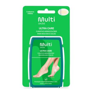 Curativos para Bolhas e Calos Ultra Care c/ 5 Unidades Tam. Médio Multi Saúde - HC543