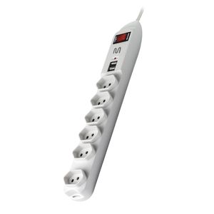 Filtro De Linha Multilaser Com 6 Tomadas E 2 Entradas Usb Bivolt - WI251