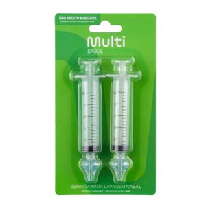 Seringa para Lavagem Nasal 10ml Adulto 2 unidades - Multi Saúde - HC398