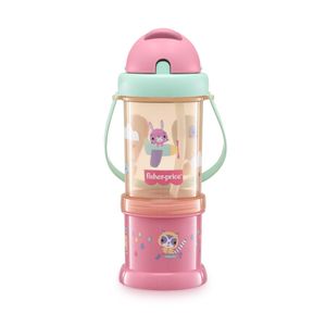 Copo com Porta Snack Playful 300ml Rosa Fisher Price - BB1013