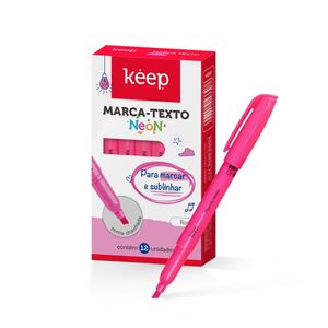 Marca Texto Rosa Caixa c/ 12 Unidades Keep - MR065