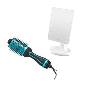 Combo Beauty - Escova Secadora Oval 1350W Bivolt e Espelho de Mesa Touch com LED Multi Care - EB107K