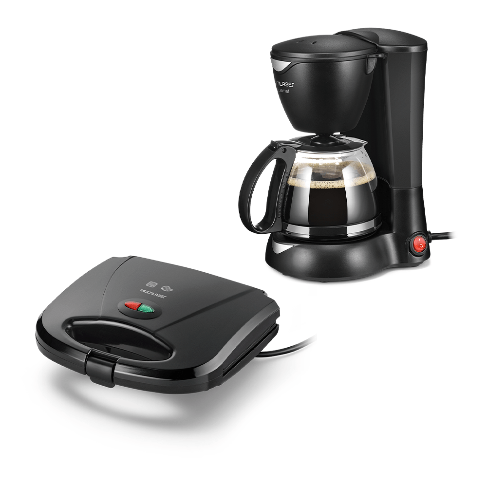 Combo Cozinha - Sanduicheira Minigrill 127V Antiaderente Preta e Cafeteira Elétrica 220V de 15 Xícaras Preta Multilaser Gourmet - CE043K Menor preço em Combo Cozinha - Sanduicheira Minigrill 127V Antiaderente Preta e Cafeteira Elétrica 220V de 15 Xícaras Preta Multilaser Gourmet - CE043K