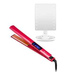 Combo Beauty - Espelho de Mesa Touch com Led e Prancha Modeladora Multi Care C/ Revestimento De Titânio - HC174K